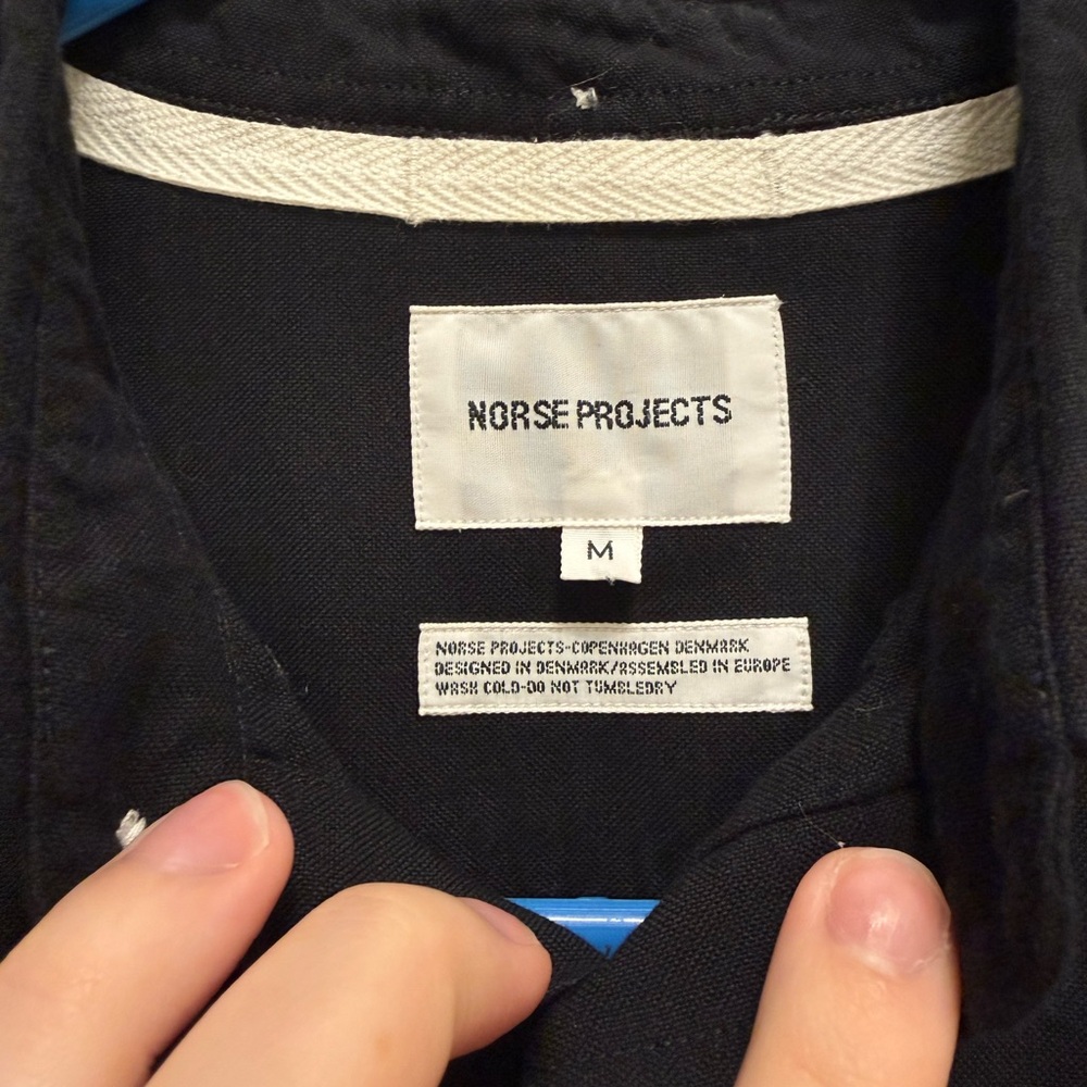 Norse Projects Black Button-Down Shirt with Chest Pocket - Picture 2 of 9